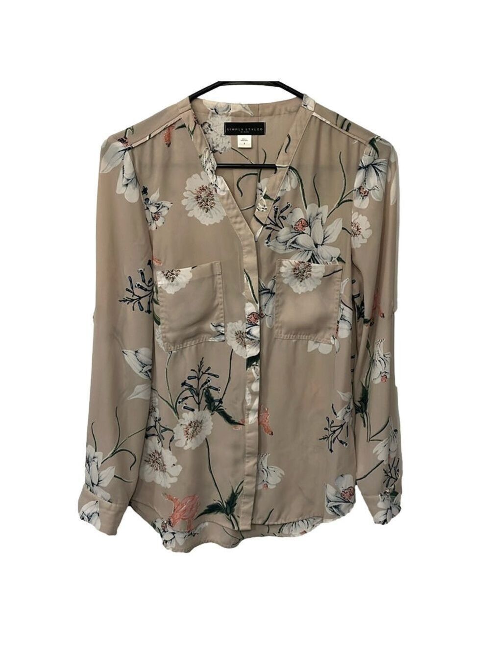 Floral buttoned 100% cotton blouse size small